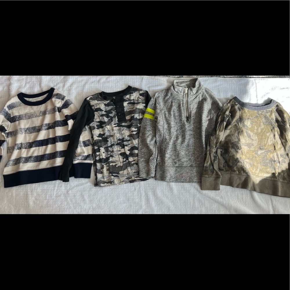 Set of 4 Jcrew boys size 4-5 long sleeve shirts.